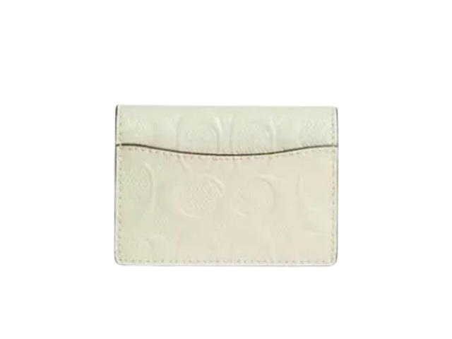 Coach Coach Card Case With Charm In Signature Leather Gold Light Lemon - view 2