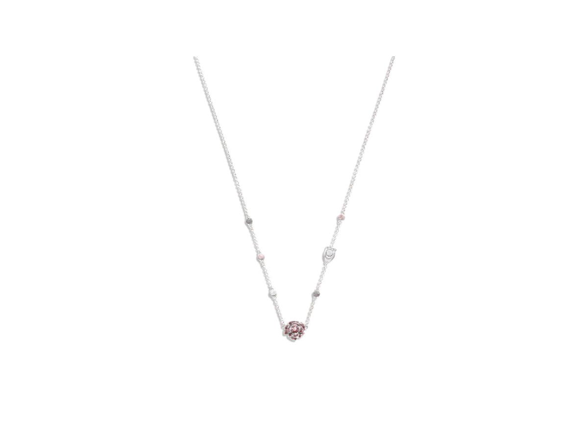 Coach Coach Sparkling Rose Stone Necklace Silver