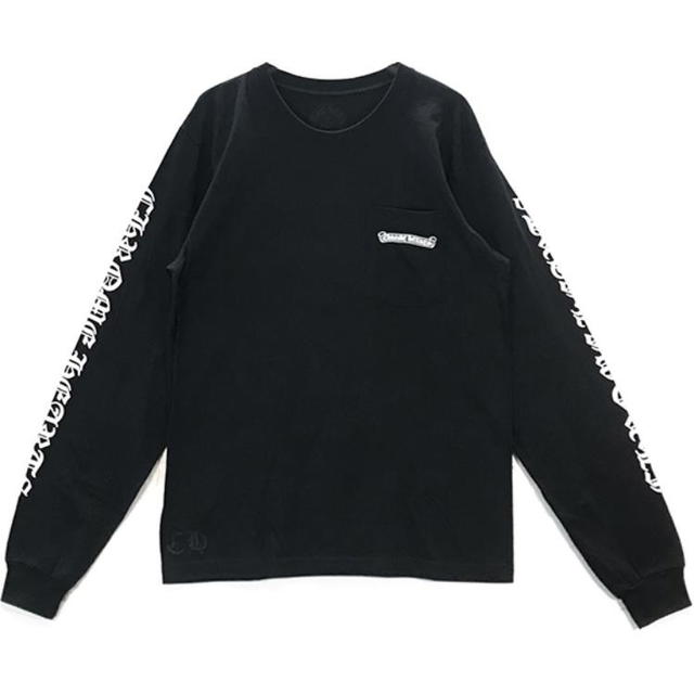 Chrome Hearts Chrome Hearts Scroll Logo Long Sleeve Pocket T-Shirt - Black - view 1