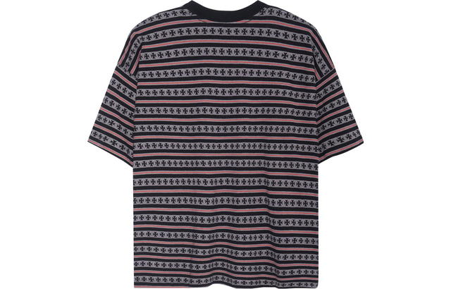 Chrome Hearts Chrome Hearts Striped Print Crew Neck Short Sleeve T-Shirt - Gray - view 3