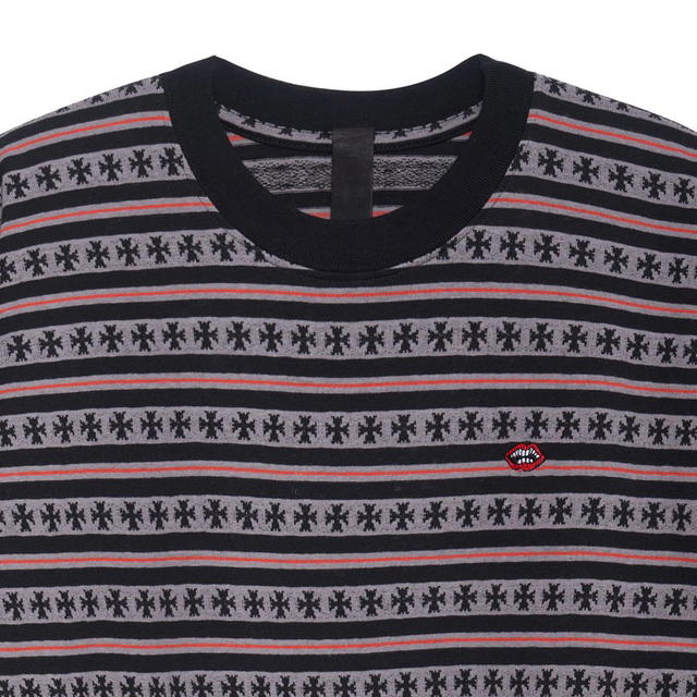 Chrome Hearts Chrome Hearts Striped Print Crew Neck Short Sleeve T-Shirt - Gray - view 5