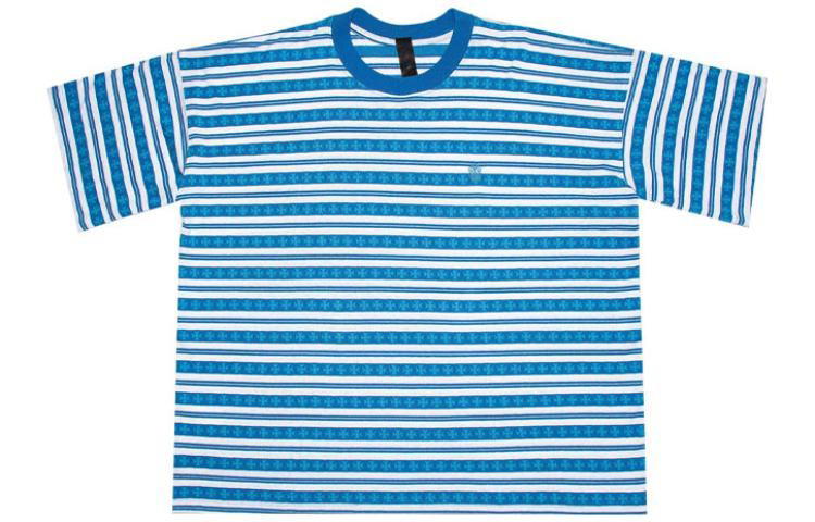 Chrome Hearts Chrome Hearts SS23 Striped Logo Print Crew Neck Short Sleeve T-Shirt - Blue