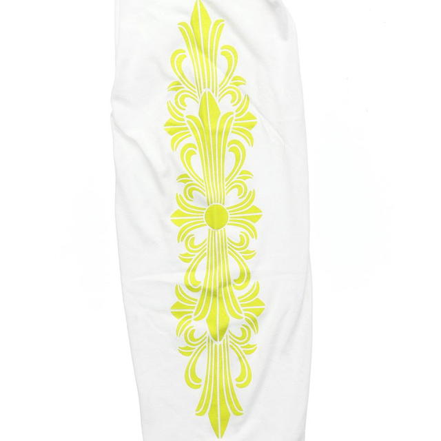 Chrome Hearts Chrome Hearts Yellow Sanskrit Cross Floral Arm Pocket Long Sleeve Sweatshirt - White - view 4