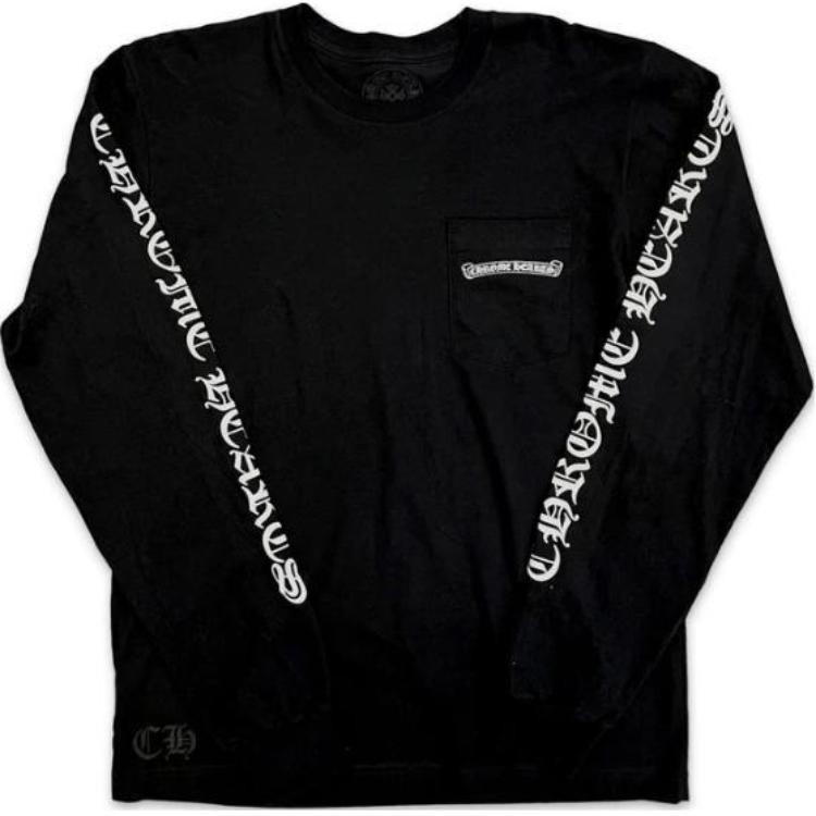 Chrome Hearts Chrome Hearts Letter Print Crew Neck Long Sleeve T-Shirt - Black