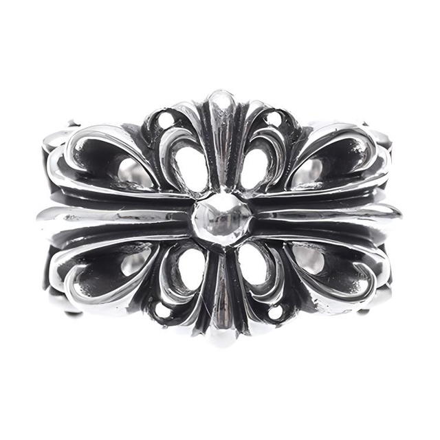 Chrome Hearts Chrome Hearts Double Cross Floral 925 Sterling Silver Ring Men's Silver - view 1