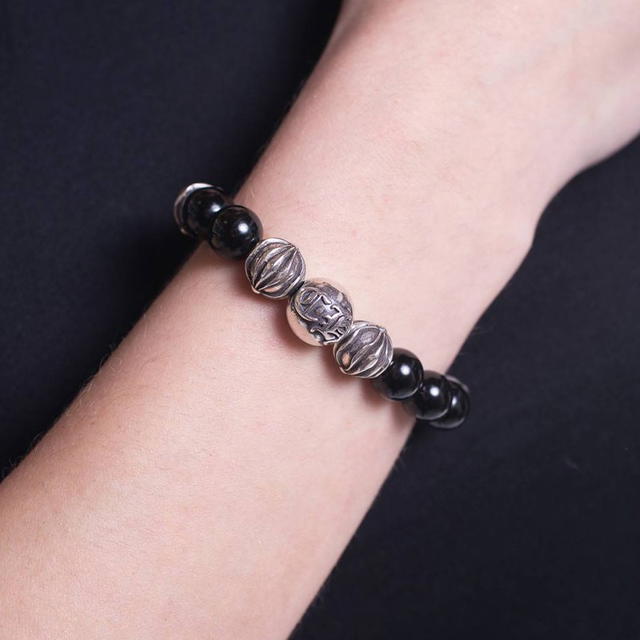 Chrome Hearts Chrome Hearts Obsidian Beaded Bracelet - Black - view 3