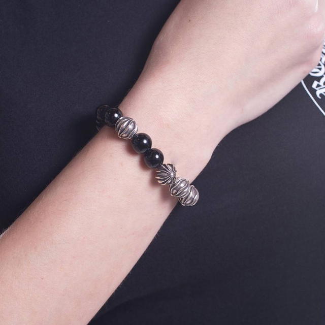 Chrome Hearts Chrome Hearts Obsidian Beaded Bracelet - Black - view 4