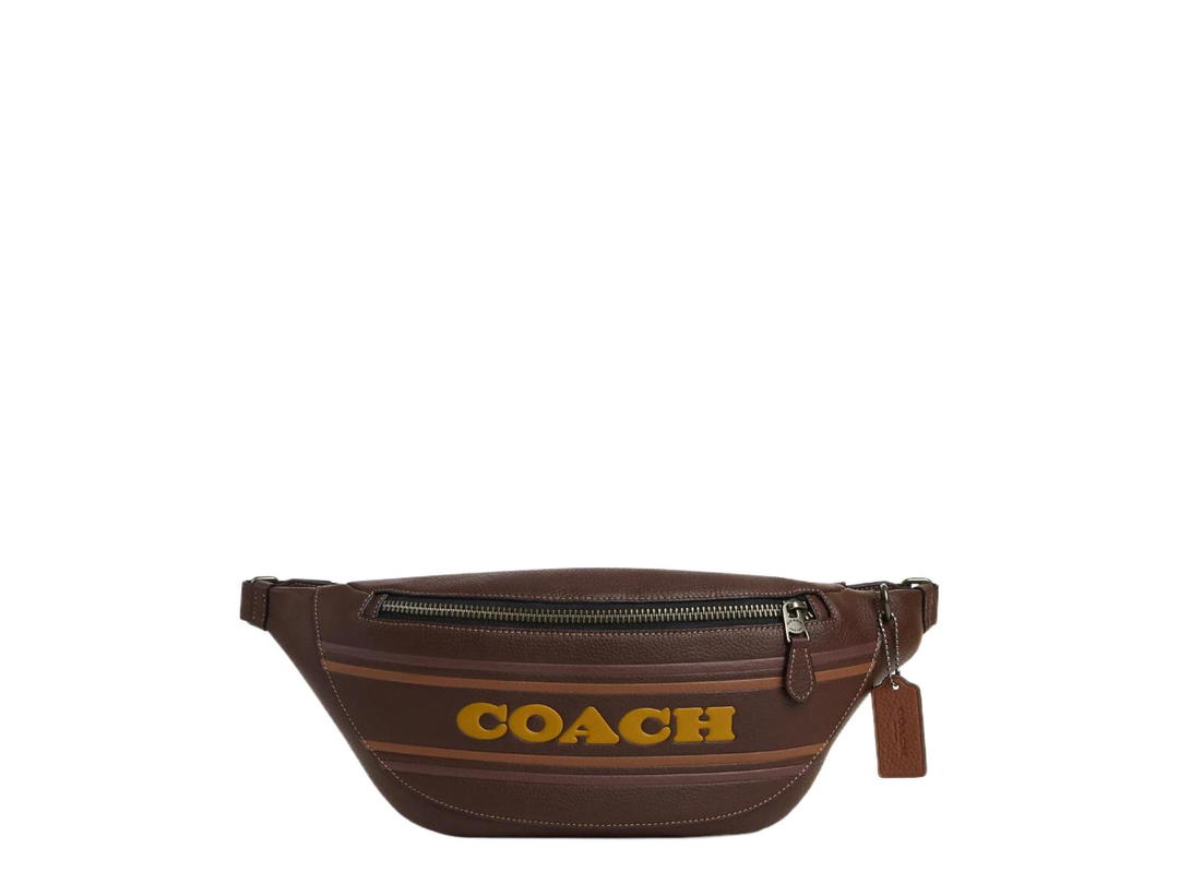 Coach Coach Warren Belt Bag With Coach Stripe Dark Coffee