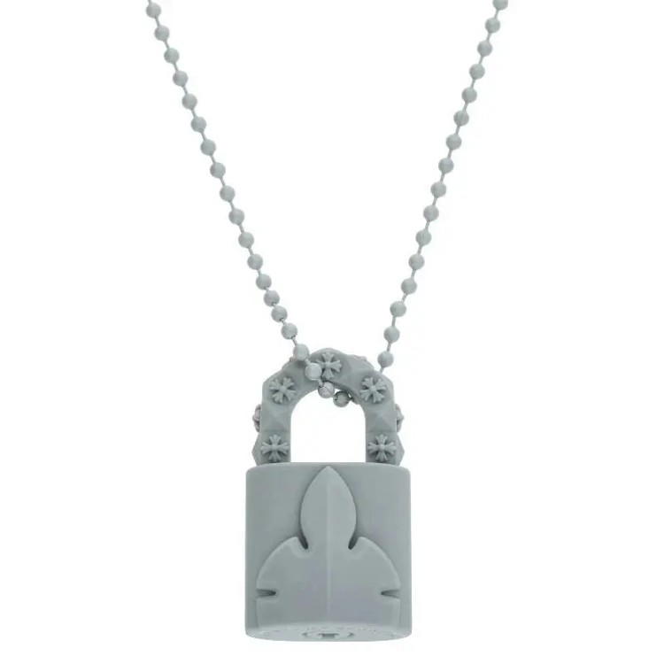 Chrome Hearts Chrome Hearts Padlock Rubber Necklace - Gray