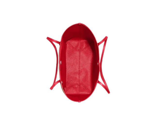 Coach Coach City Tote In Signature Canvas With Wild Strawberry Khaki Electric Red - view 3