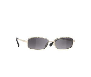 Buy Chanel Rectangle Sunglasses Pale Gold Grey Lenses at Sasom – Authentic and Ready to Ship