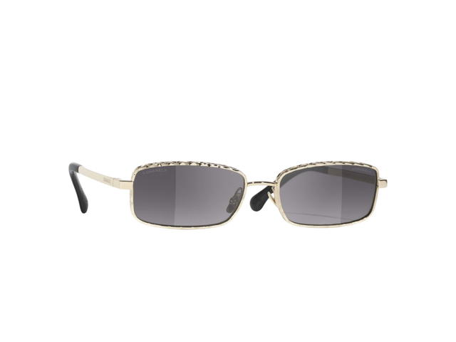 Chanel Chanel Rectangle Sunglasses Pale Gold Grey Lenses - view 1