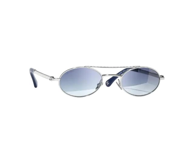 Chanel Chanel Oval Sunglasses Blue Mirror Blue Lenses - view 1