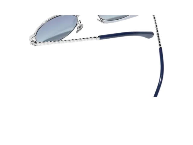 Chanel Chanel Oval Sunglasses Blue Mirror Blue Lenses - view 4