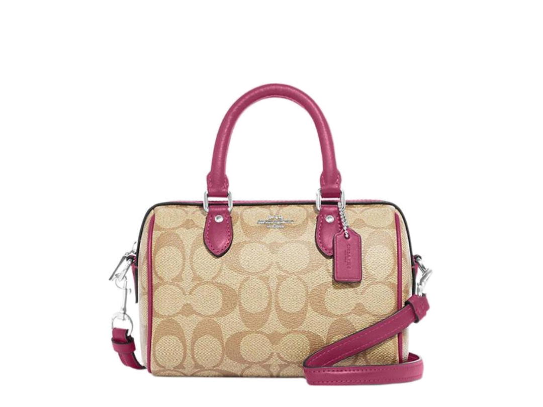 Coach Coach Rowan Mini Satchel Crossbody Bag Brown & Purple