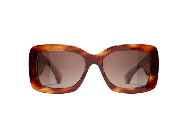 Chanel Chanel Rectangle Sunglasses Havana Gradient Brown Lens - view 2