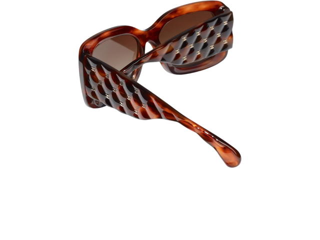 Chanel Chanel Rectangle Sunglasses Havana Gradient Brown Lens - view 4