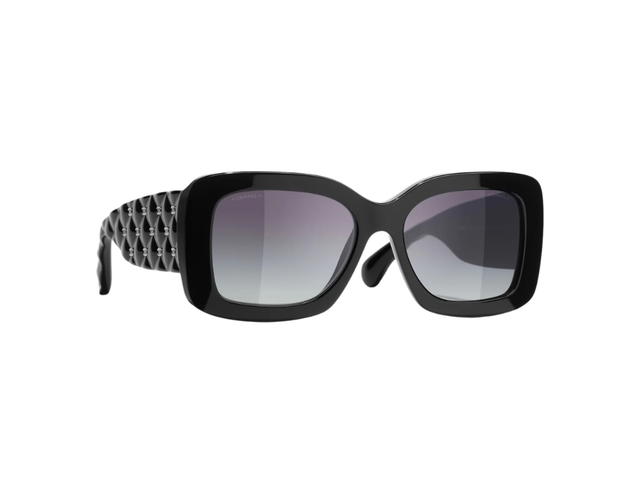 Chanel Chanel Rectangle Sunglasses Black Acetate - view 1
