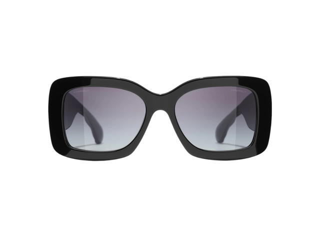 Chanel Chanel Rectangle Sunglasses Black Acetate - view 2