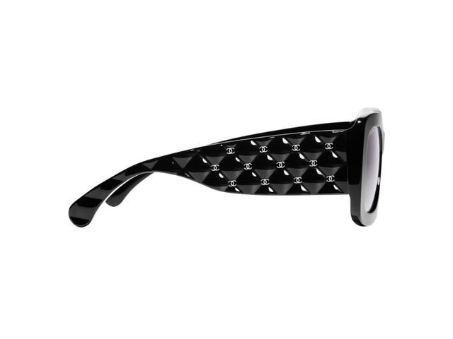 Chanel Chanel Rectangle Sunglasses Black Acetate - view 3