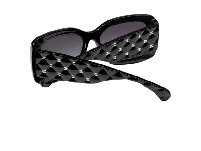 Chanel Chanel Rectangle Sunglasses Black Acetate - view 4