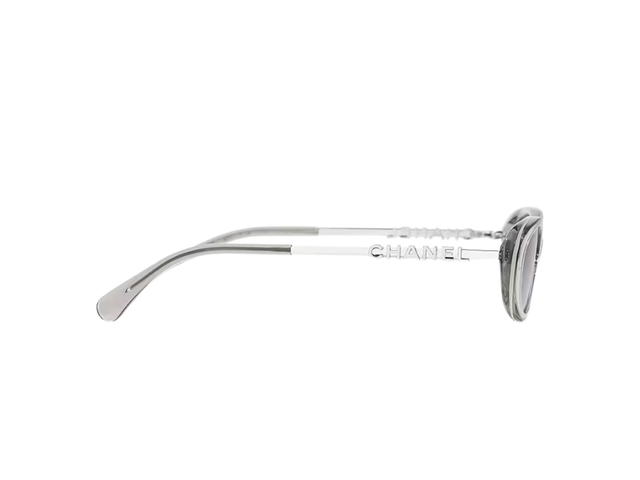 Chanel Chanel Oval Sunglasses Transparent Grey Lens Pale Grey - view 3