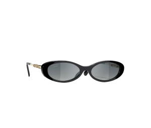 Buy Chanel Oval Sunglasses Black Grey Lens at Sasom – Authentic and Ready to Ship