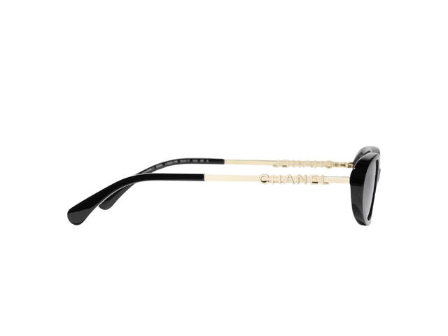 Chanel Chanel Oval Sunglasses Black Grey Lens - view 3