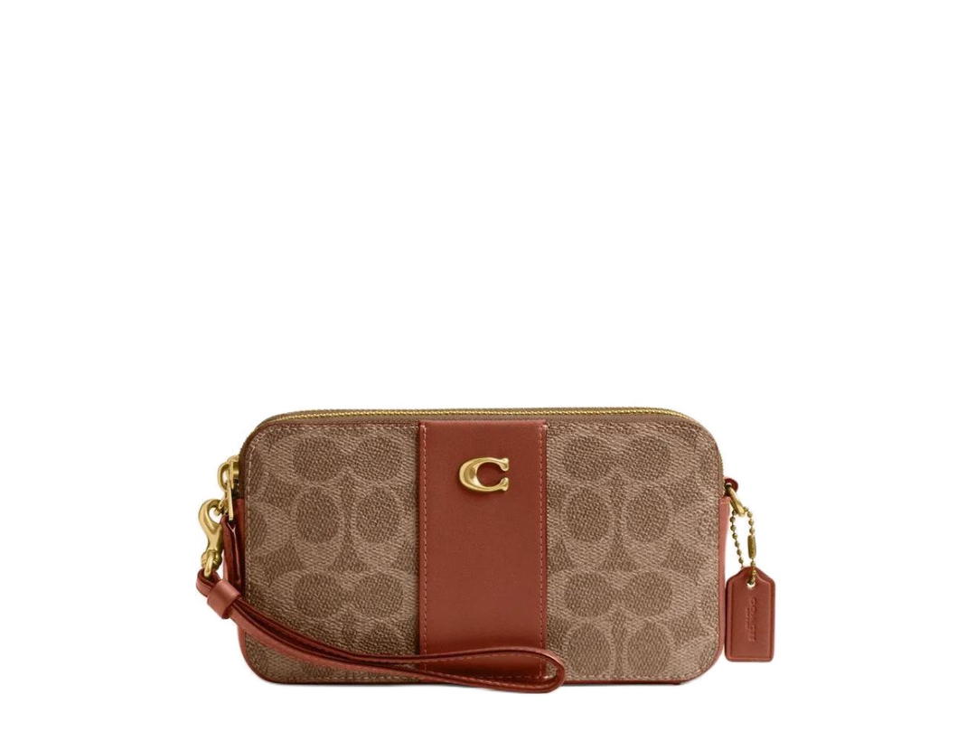 Coach Coach Kira Crossbody Bag in Colorblock Signature Canvas Brown