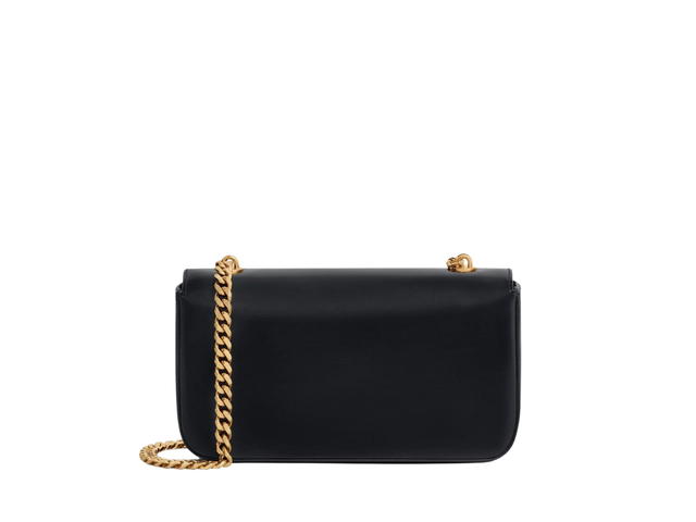 Celine Celine Chain Shoulder Bag Cuir Triomphe In Shiny Calfskin With Gold Finishing Black - view 2