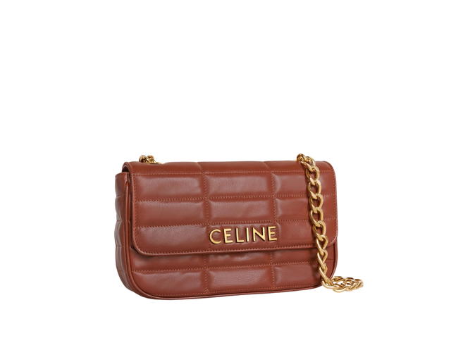 Celine Celine Chain Shoulder Bag Matelasse Monochrome Celine In Quilted Goatskin With Gold Finishing Tan - view 3