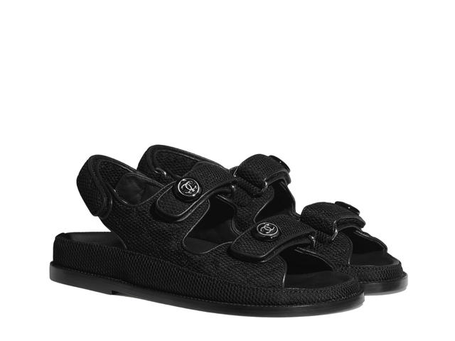 Chanel Chane Sandals In Fabric Black (W) - view 3