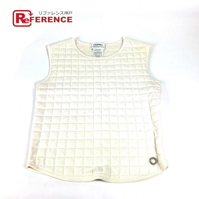 Chanel CHANEL 00T Quilted CC CC Mark Apparel Sleeveless Tops Tank top cotton White - view 1