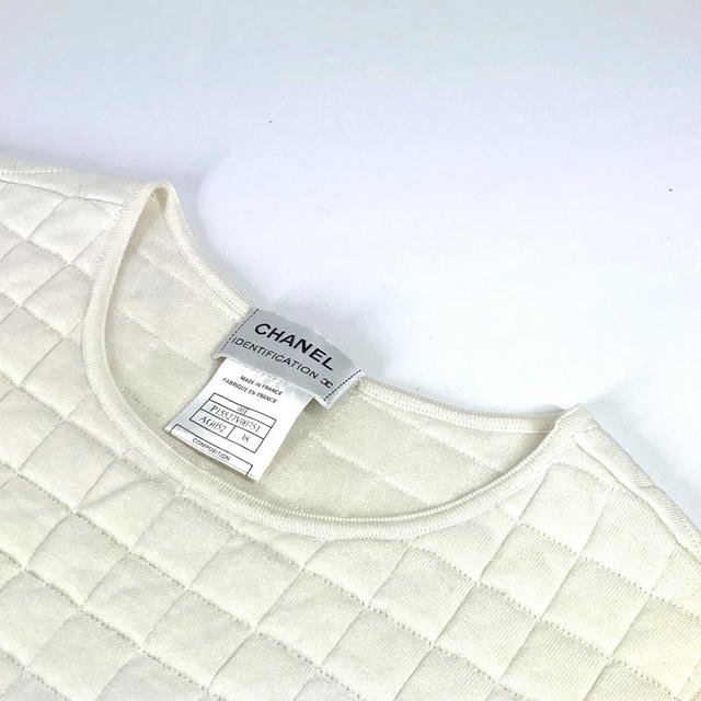 Chanel CHANEL 00T Quilted CC CC Mark Apparel Sleeveless Tops Tank top cotton White - view 5