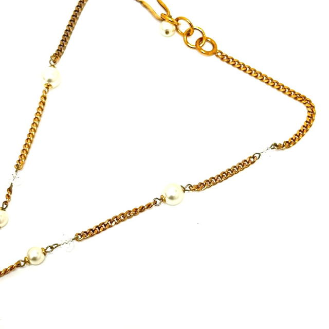 Chanel CHANEL 05P CC Mark Faux Pearl Chain Necklace Metal Gold - view 4