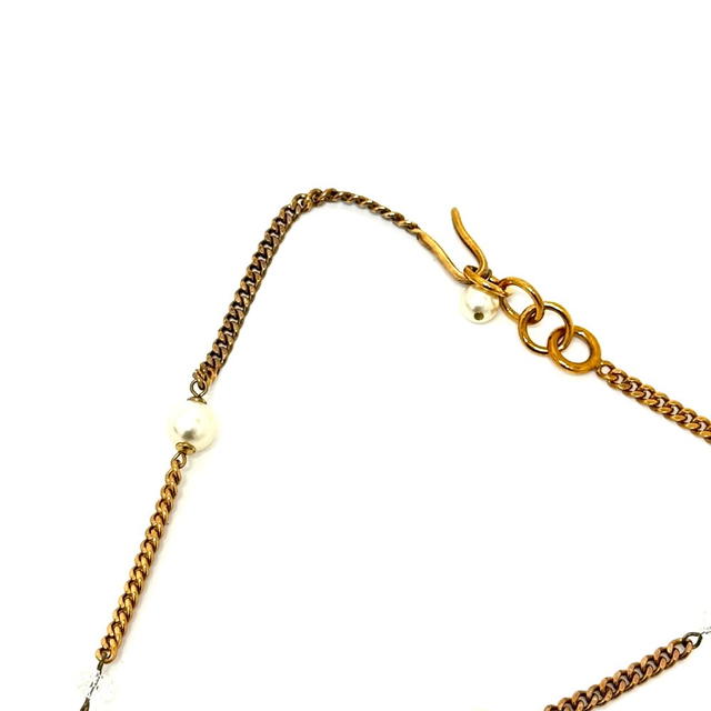 Chanel CHANEL 05P CC Mark Faux Pearl Chain Necklace Metal Gold - view 5