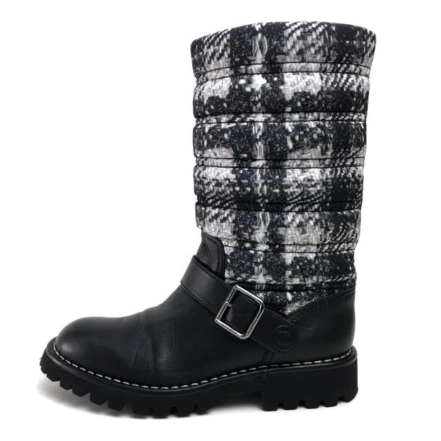 Chanel CHANEL 13B Snow Boots Tweed Pattern Shoes with belt Long Boots G29477 - view 2