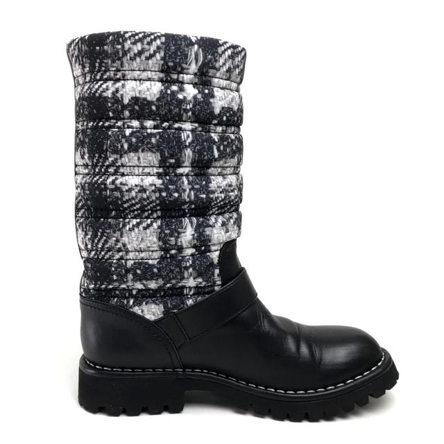 Chanel CHANEL 13B Snow Boots Tweed Pattern Shoes with belt Long Boots G29477 - view 3