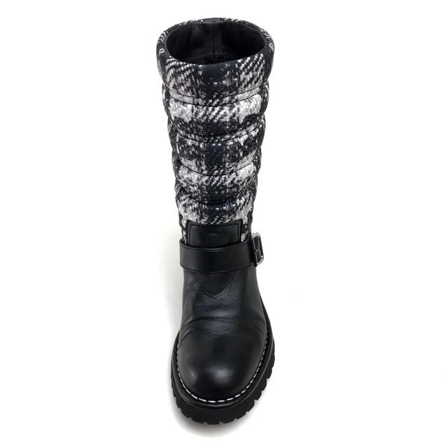 Chanel CHANEL 13B Snow Boots Tweed Pattern Shoes with belt Long Boots G29477 - view 4