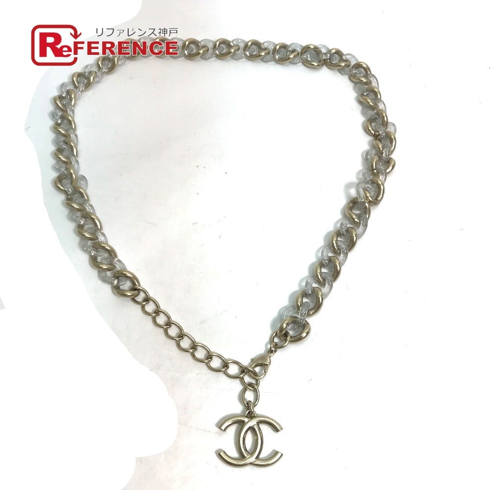 Chanel CHANEL 17K CC CC Mark Chain Glitter belt Metal Gold