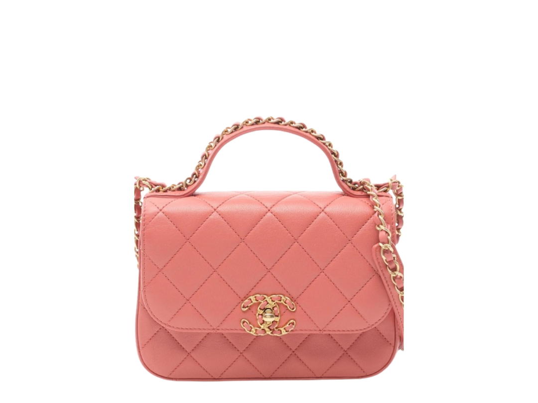 Chanel Chanel 19 Matelasse Shoulder Bag In Lamb leather Pink