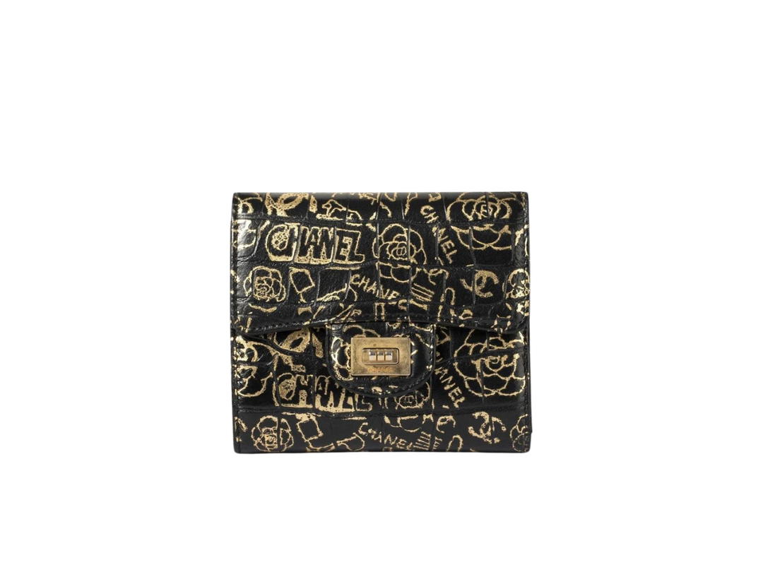 Chanel Chanel 2.55 Flap Wallet Gold Graffiti