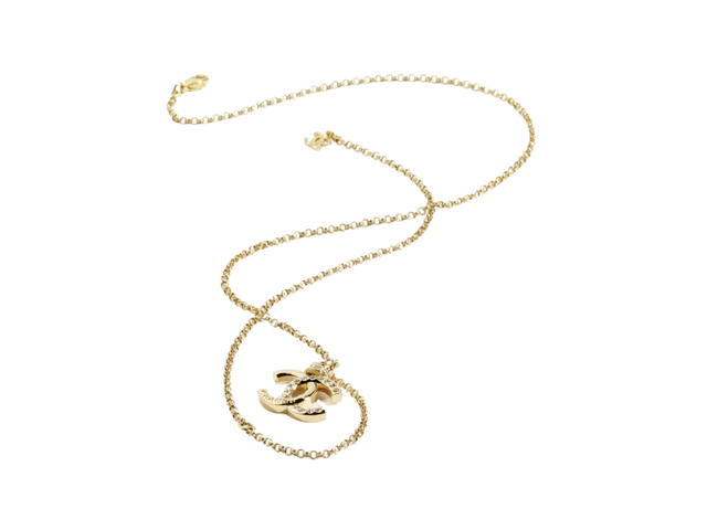 Chanel Chanel 24P Pendant Necklace In Metal-Diamentes With Gold-Crystal Hardware - view 3