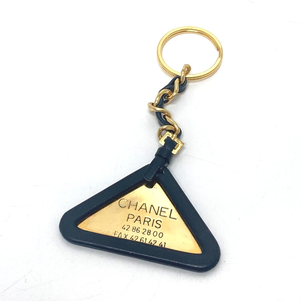 Chanel CHANEL 94P Triangular plate Charm key ring accessories, small items Key ring
