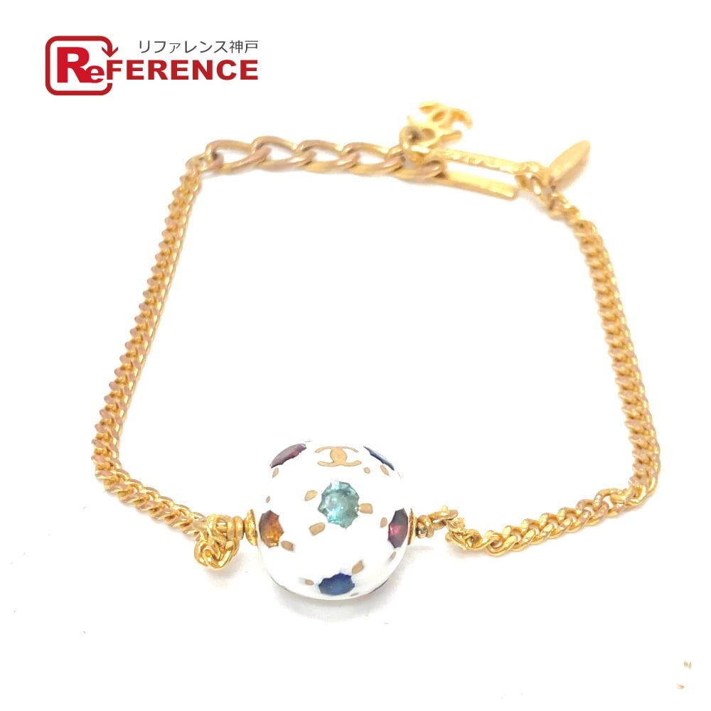 Chanel CHANEL 98P CC Mark Soccer Accessories Bracelet Metal Gold