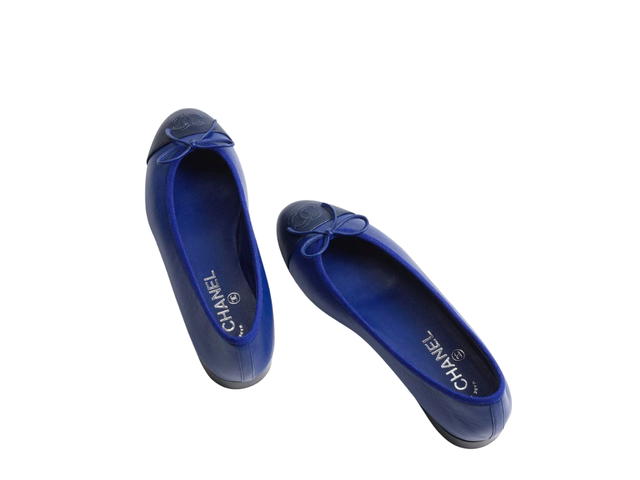 Chanel Chanel Ballet Flats In Lambskin Blue-Navy Blue - view 2