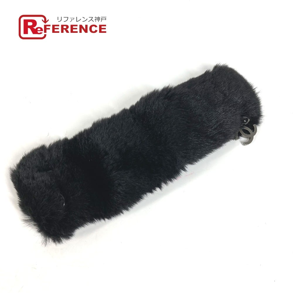 Chanel CHANEL Bracelet Fur CC CC Mark Accessories Bangle fur Black