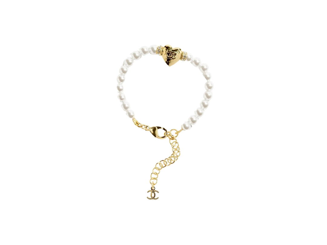 Chanel Chanel Bracelet In Metal Glass Pearls & Diamantésgold With Pearly White and Crystal