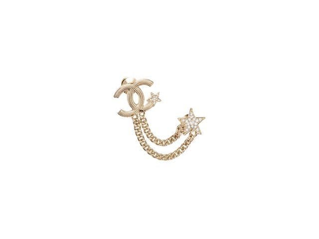 Chanel Chanel Brooch In Metal & Diamantes Gold and Crystal - view 1