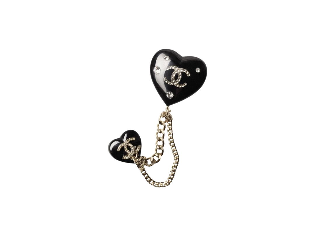 Chanel Chanel Brooch In Resin Strass & Gold Black Crystal